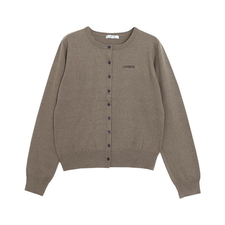 杢ブラウン | [RASW]ビスコース刺繍ロゴカーディガン RASW カーディガン | Pierrot