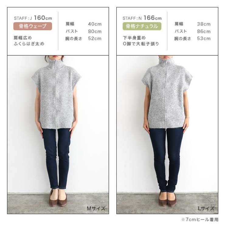 ダブルジップハイネックニットベスト ニット ベスト[品番