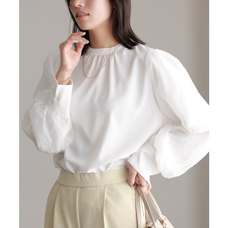 2wayオーガンジースリーブブラウス ブラウス 2way | Pierrot | 詳細画像16 