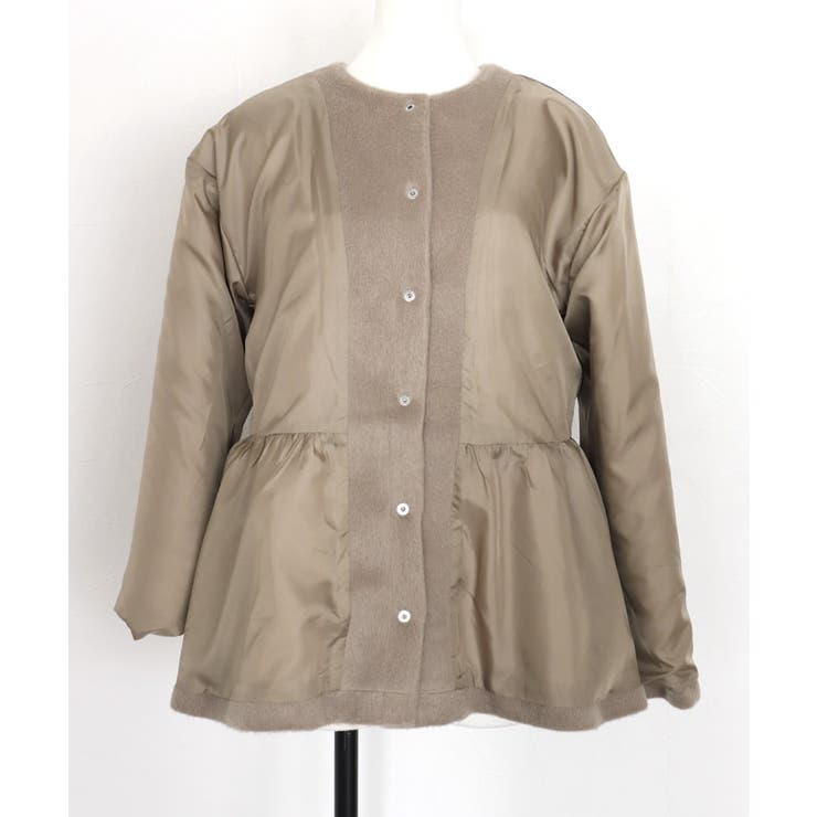 ノーカラーペプラムシャギーコート コート シャギー[品番：PRTW0005170]｜Pierrot（ピエロ）のレディース ファッション通販｜SHOPLIST（ショップリスト）