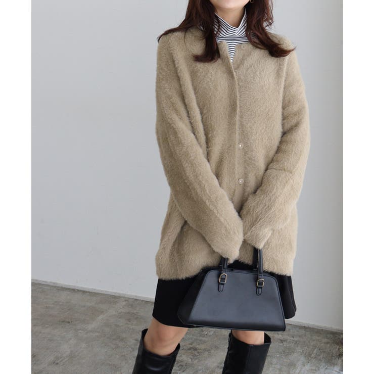 ショートシャギーコーディガン コーディガン ショートシャギー[品番