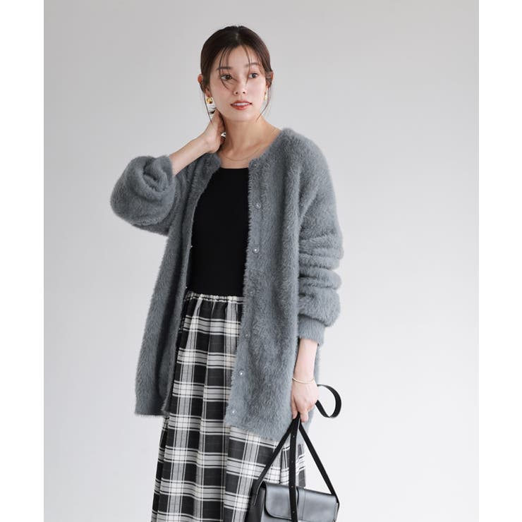 ショートシャギーコーディガン コーディガン ショートシャギー[品番