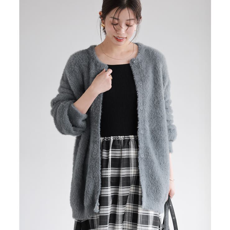 ショートシャギーコーディガン コーディガン ショートシャギー[品番