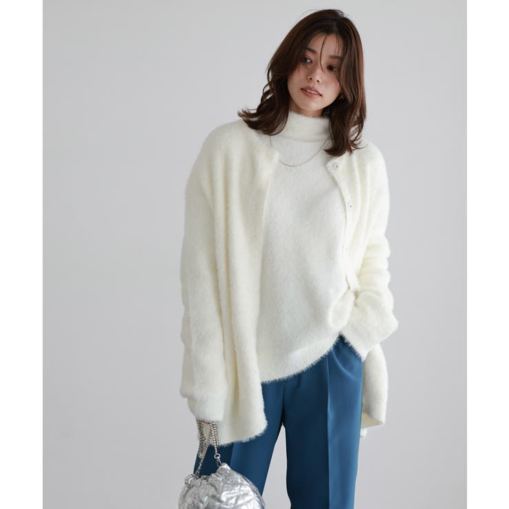 ショートシャギーコーディガン コーディガン ショートシャギー[品番