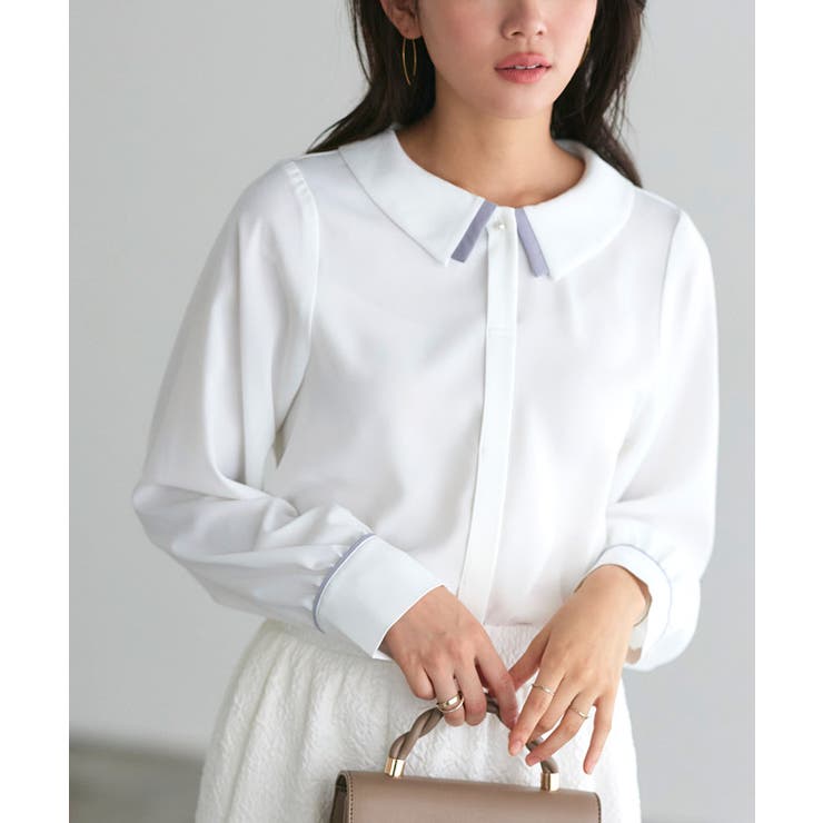 重ね襟風デザインブラウス ブラウス 重ね襟風デザイン | Pierrot | 詳細画像24 