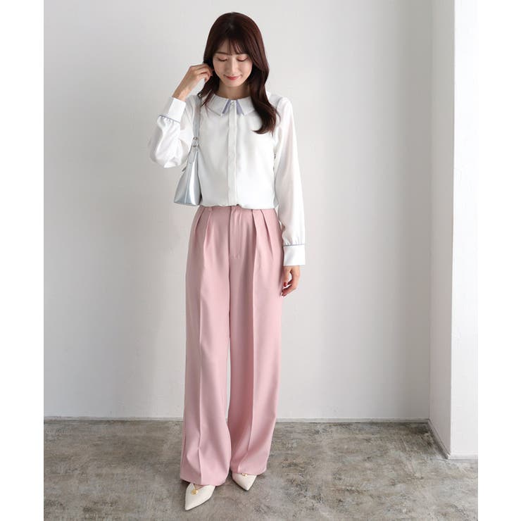 重ね襟風デザインブラウス ブラウス 重ね襟風デザイン[品番