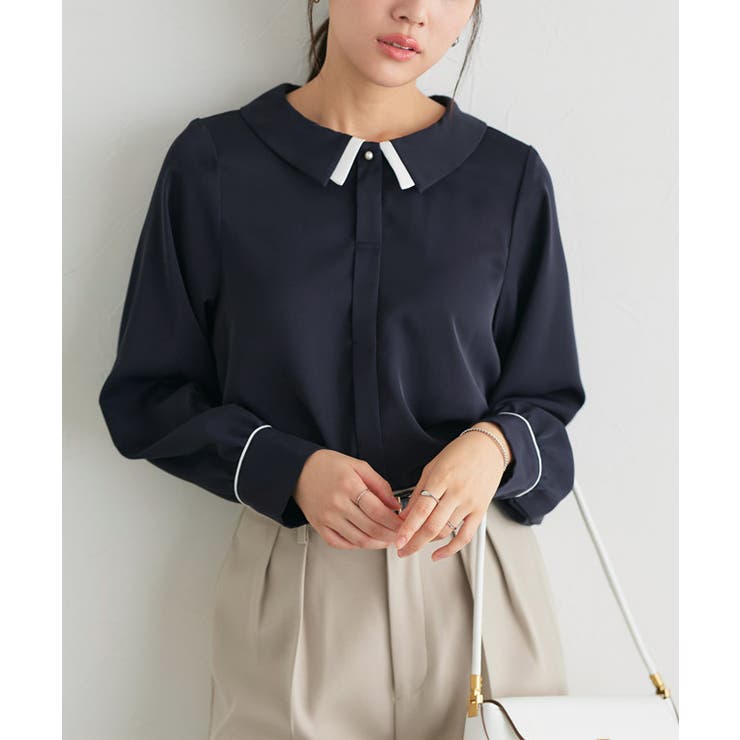 重ね襟風デザインブラウス ブラウス 重ね襟風デザイン | Pierrot | 詳細画像18 