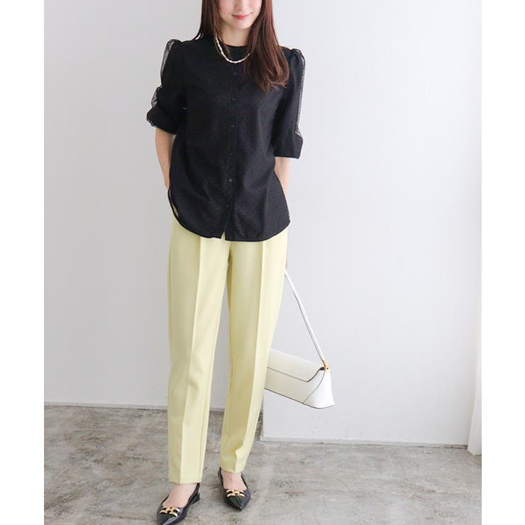 フロッキードットチュールパフブラウス ブラウス ドット | Pierrot | 詳細画像21 