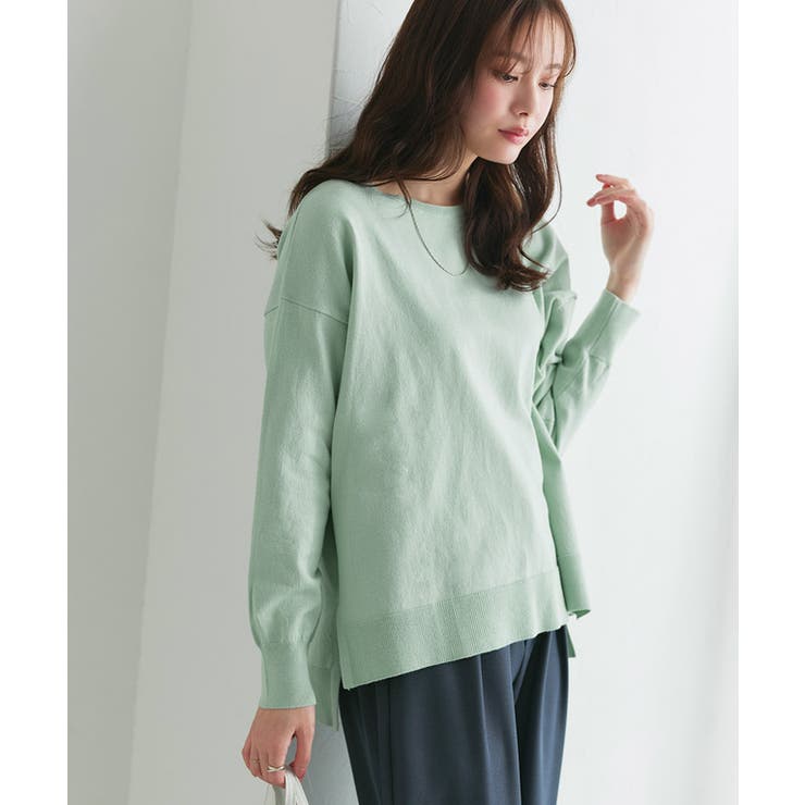 ネックが選べるコットンミックスオーバーニット ニット 綿混 | Pierrot | 詳細画像20 