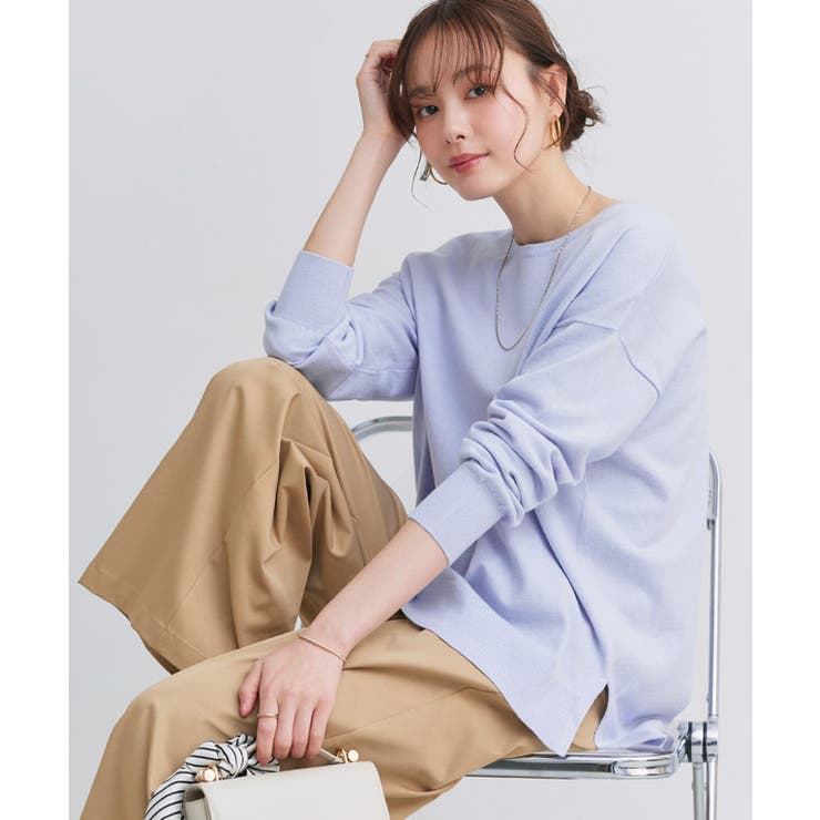 ネックが選べるコットンミックスオーバーニット ニット 綿混 | Pierrot | 詳細画像22 