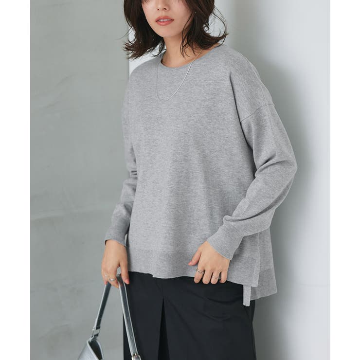 ネックが選べるコットンミックスオーバーニット ニット 綿混 | Pierrot | 詳細画像26 