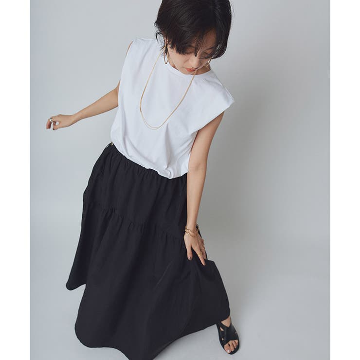 新品タグ付き⭐︎Arpege story⭐︎5分袖ギャザードッキングワンピース 5分袖ギャザードッキングワンピース（ワンピース）｜Arpege