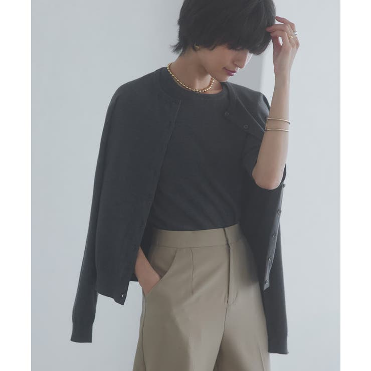 杢スミクロ | [RASW]ビスコースシンプルカーディガン カーディガン シンプル | Pierrot