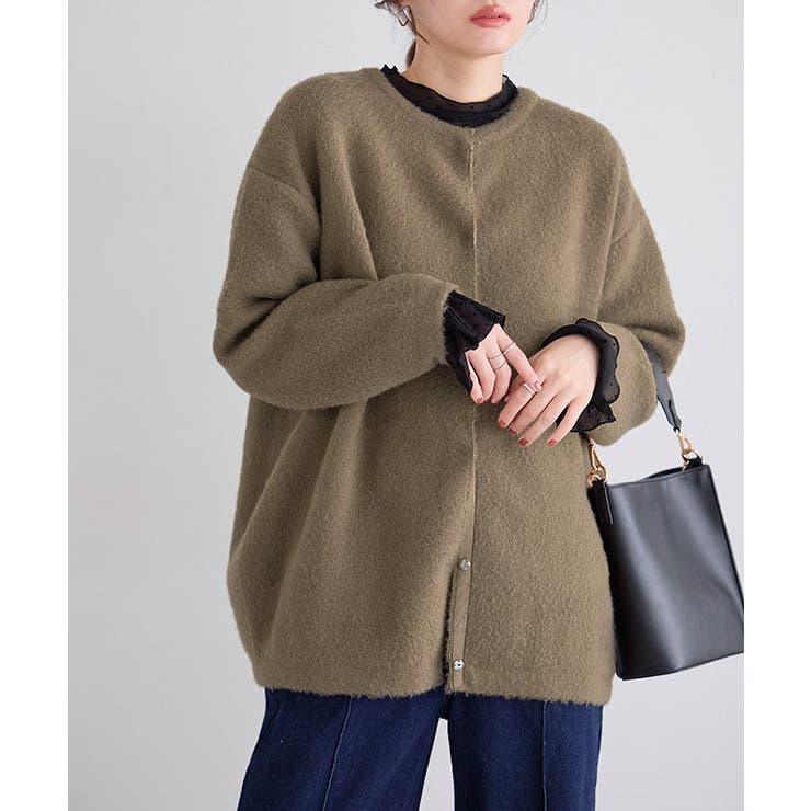 モカ | コクーンノーカラーコーディガン コーディガン ノーカラー | Pierrot