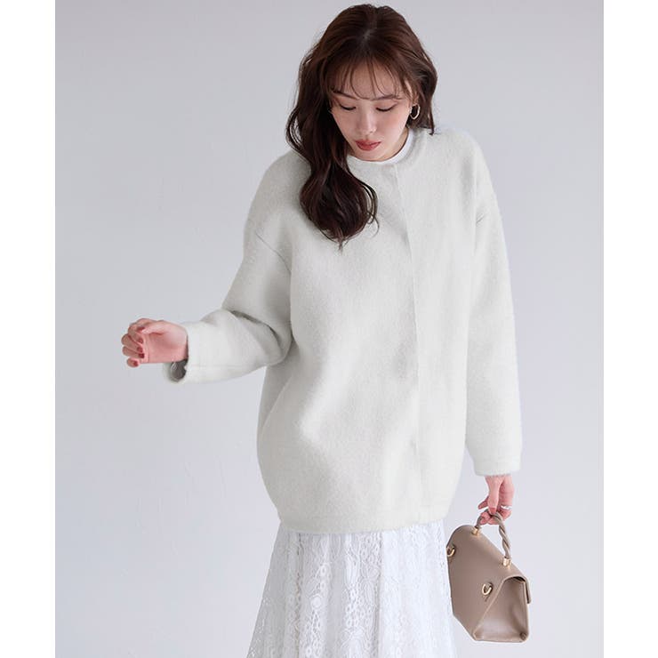 コクーンノーカラーコーディガン コーディガン ノーカラー[品番