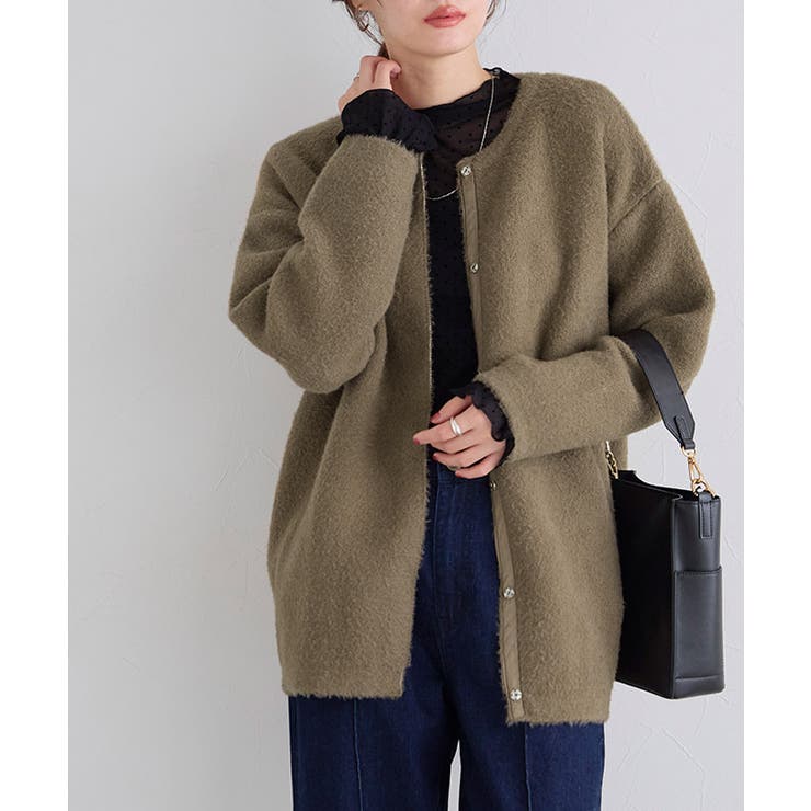 コクーンノーカラーコーディガン コーディガン ノーカラー | Pierrot | 詳細画像16 