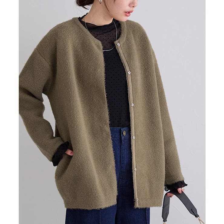 コクーンノーカラーコーディガン コーディガン ノーカラー | Pierrot | 詳細画像17 