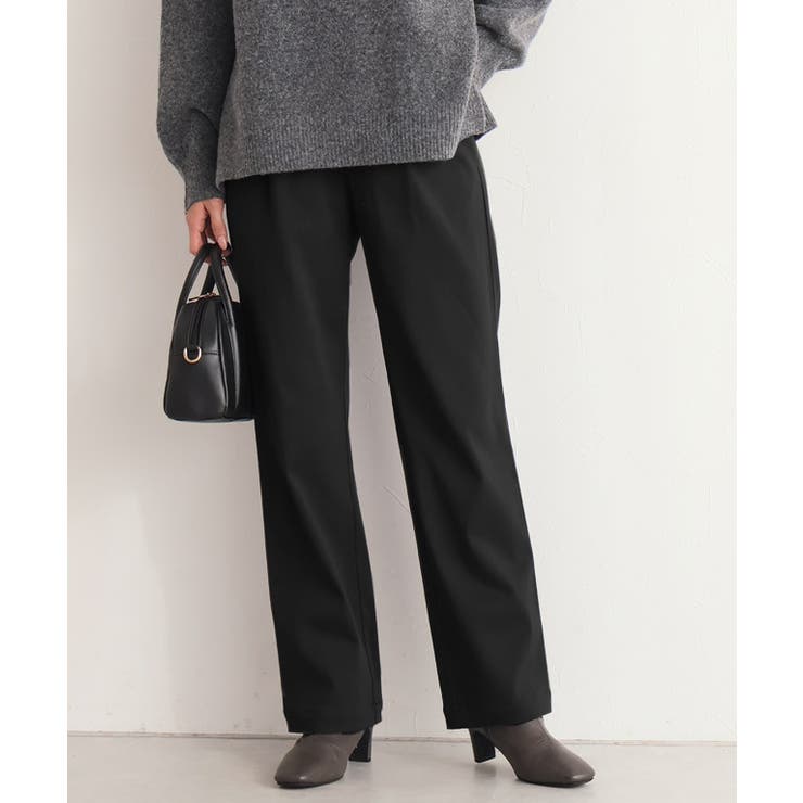 ブラック | 裏起毛ストレッチパンツ パンツ 裏起毛 | Pierrot