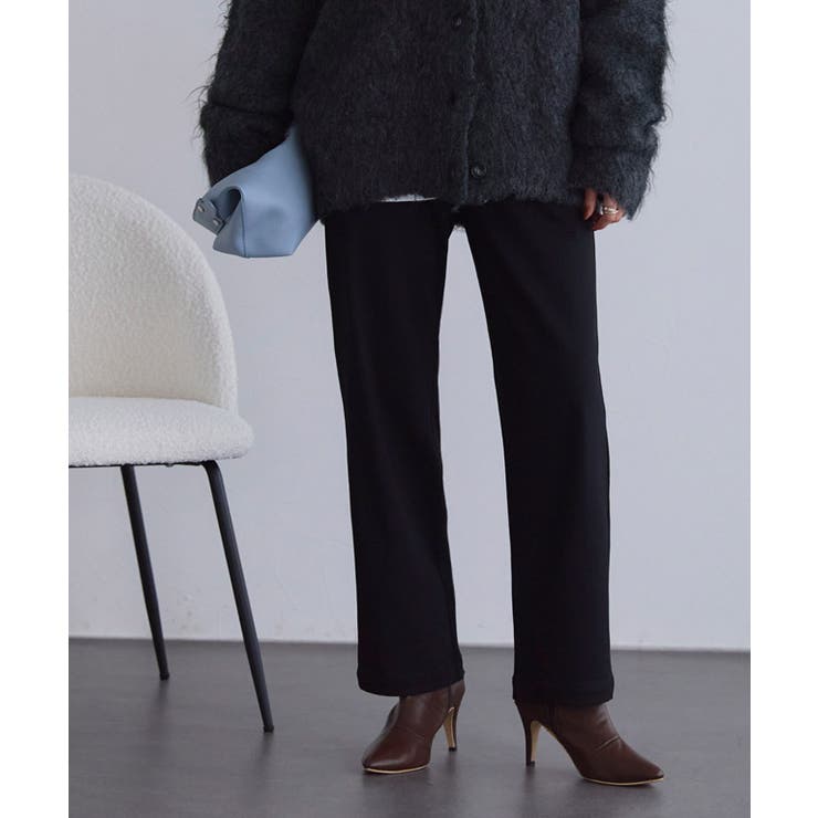 ブラック | 裏起毛ストレッチパンツ 裏起毛 ストレッチ | Pierrot