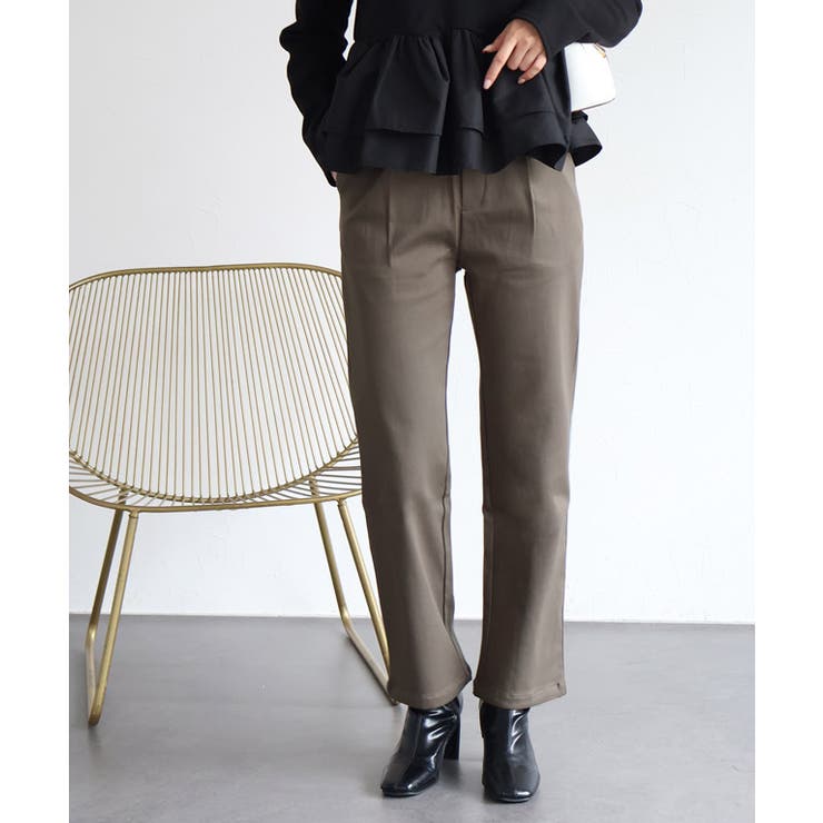 モカ | 裏起毛ストレッチパンツ 裏起毛 ストレッチ | Pierrot