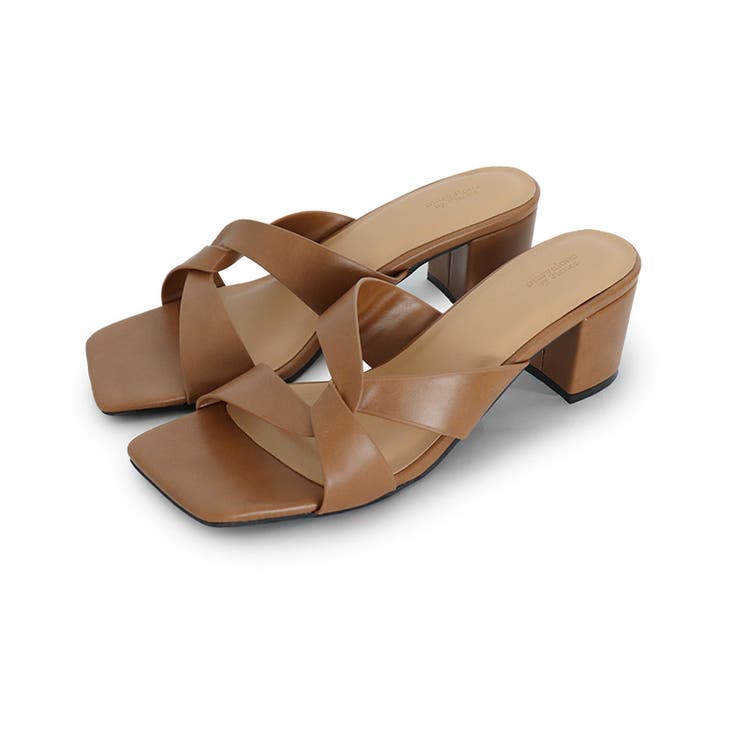 キャメル | ツイストアッパーサンダル サンダル ツイストディテール | Pierrot