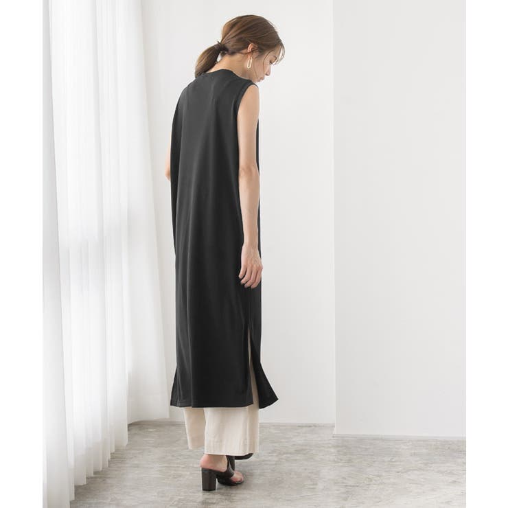 ミニポケットロングノースリワンピースワンピース ドレープスパン カットソー | Pierrot | 詳細画像6 