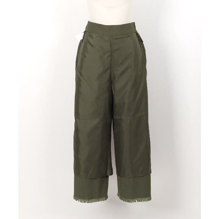 フリンジヘムパンツ パンツ ボトムス ワイド ロング