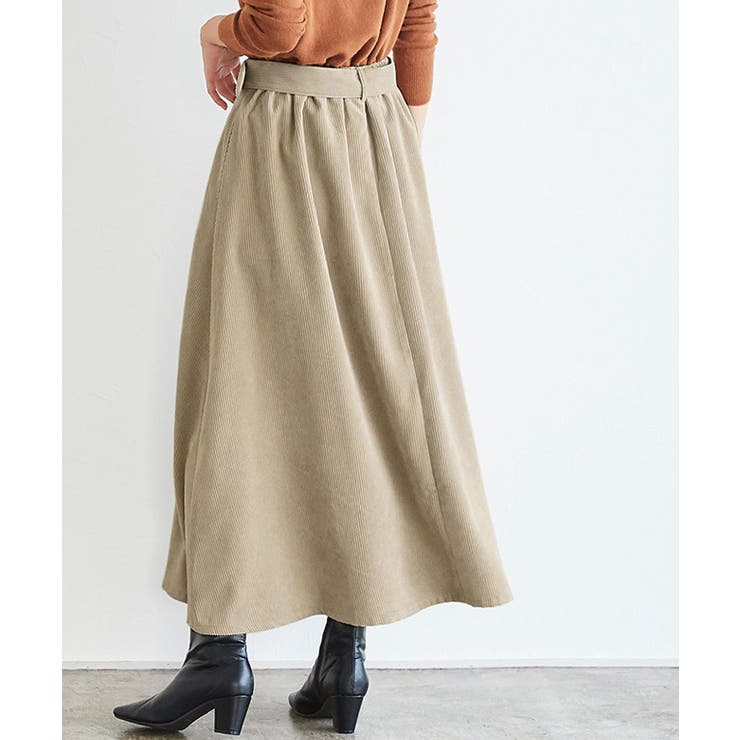 コーデュロイ フレアスカート スカート フレア ロング丈 ベルト付き | Pierrot | 詳細画像7 