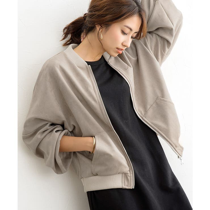 バルーンスリーブスエードブルゾン ブルゾン スエード