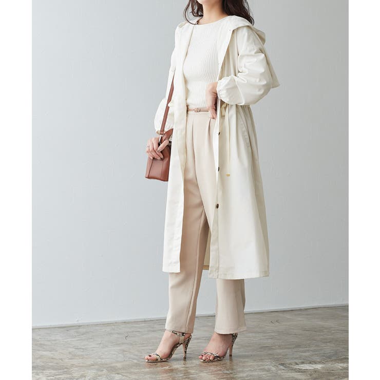 ウエストドロストフーディコート コート アウター ドロスト フード付き