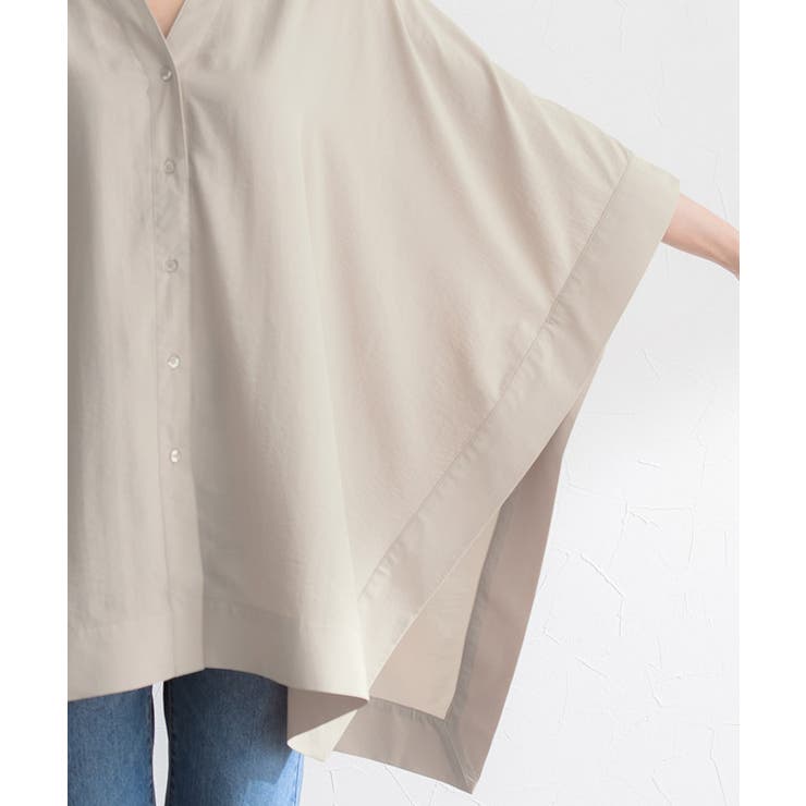 スクエアシャツポンチョ シャツ ブラウス ポンチョ スクエアシャツ