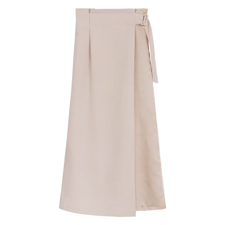 グレージュ | 【CanCam8月号掲載アイテム】切り替えラップスカート スカート サイドベルト | Pierrot