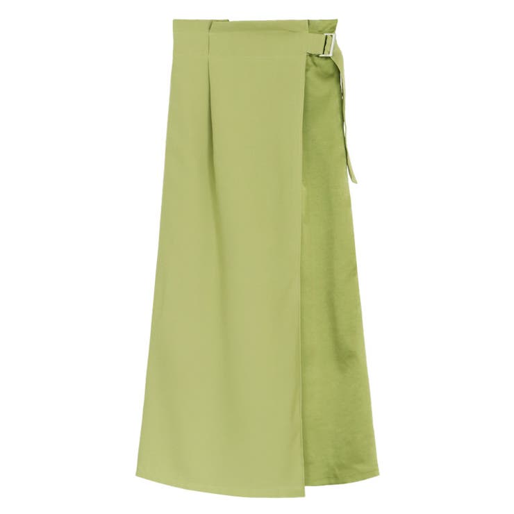 グリーン | 【CanCam8月号掲載アイテム】切り替えラップスカート スカート サイドベルト | Pierrot