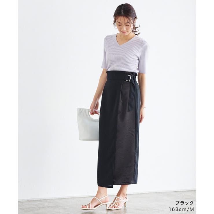 切り替えラップスカート スカート サイドベルト[品番