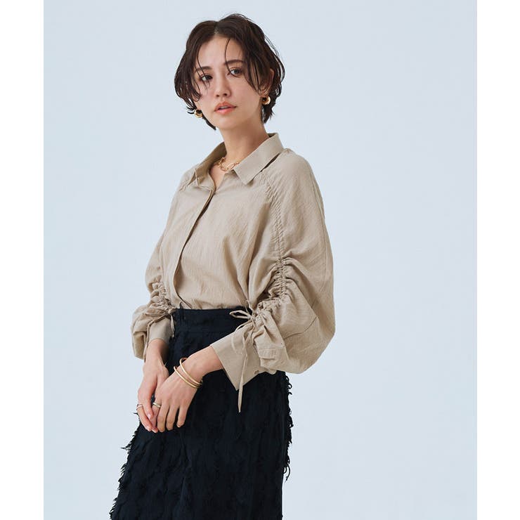 ラス RASW [RASW]ドロストシャーリングシャツ （ブラック） RASW]ドロストシャーリングシャツ（シャツ/ブラウス）｜RASW