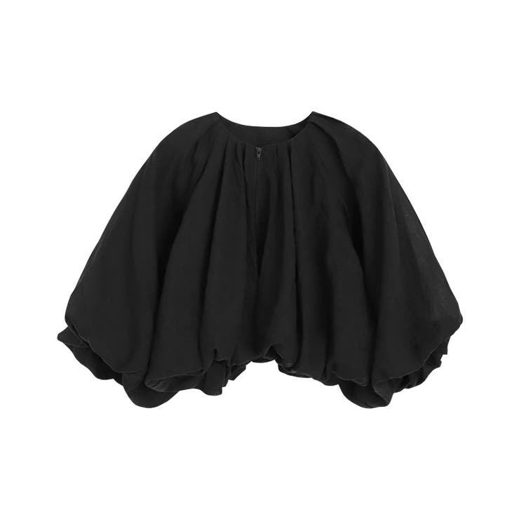 ブラック | [RASW]ショートバルーンジップブラウス ブラウス ジップ | Pierrot