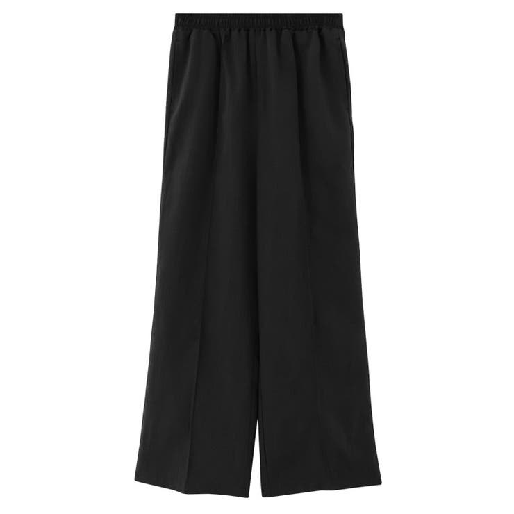 ブラック | 接触冷感リネンライクワイドパンツ ワイドパンツ 接触冷感 | Pierrot