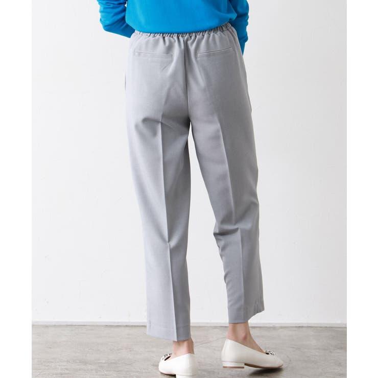 リネンライクピンタックストレートパンツ パンツ セットアップ可