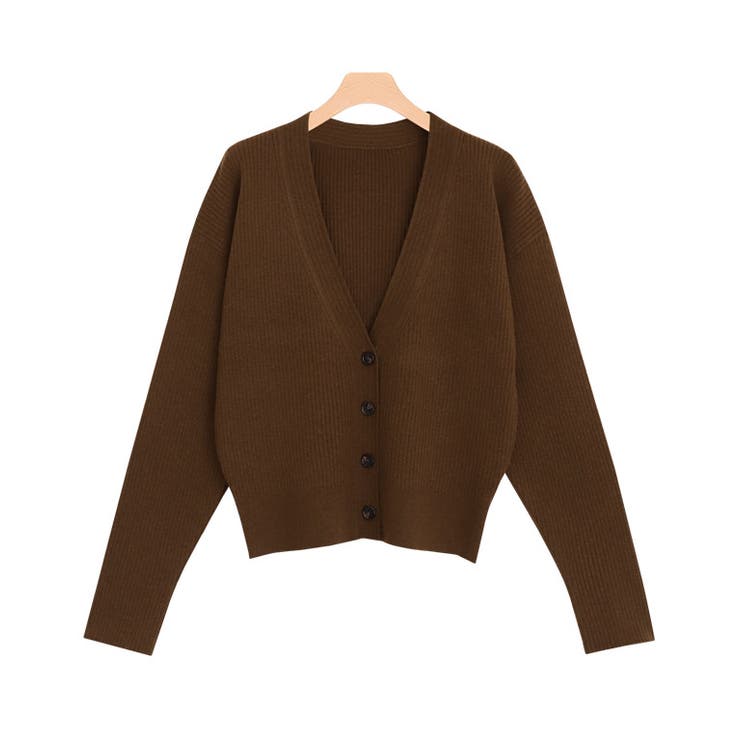 ブラウン | 【RASW】クロップド丈リブニットカーディガン カーディガン | Pierrot