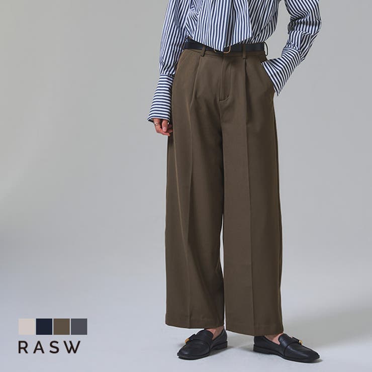 【RASW】ウエストタックボックスパンツ パンツ ストレート ボックス | Pierrot | 詳細画像1 