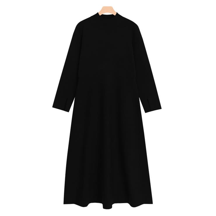 ブラック | 【RASW】総針ニットフレアワンピース ワンピース ワンピ 総針編み ニット | Pierrot