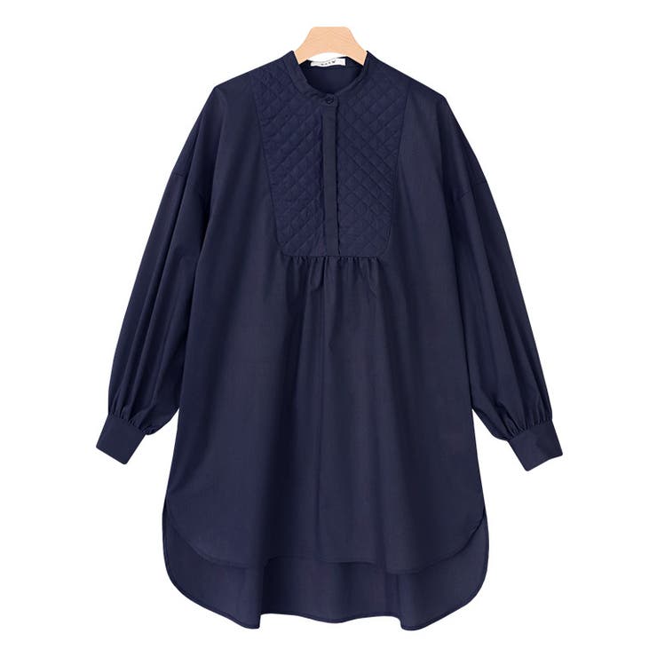 ネイビー | ブザム切り替えキルティングブラウス ブラウス ブザム切り替え | Pierrot