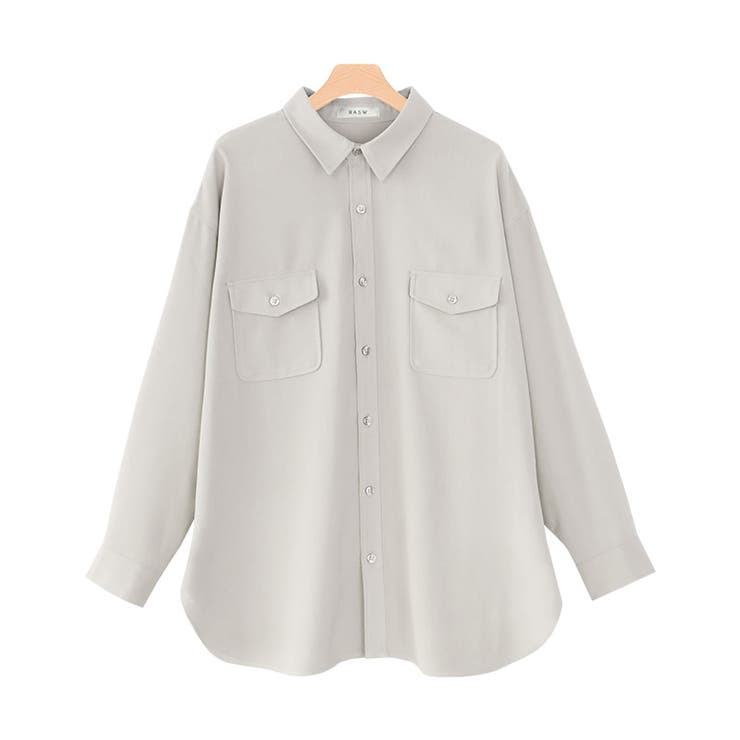 グレージュ | リネンライクシャツ シャツ リネンライク | Pierrot