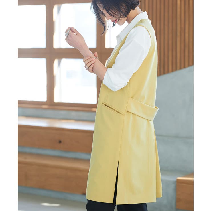 ノーカラージレ ジレ ロング | Pierrot | 詳細画像22 