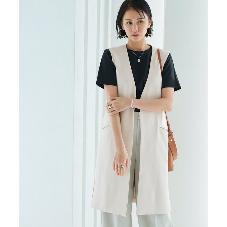 ノーカラージレ ジレ ロング | Pierrot | 詳細画像26 