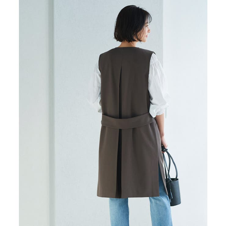 ノーカラージレ ジレ ロング | Pierrot | 詳細画像16 