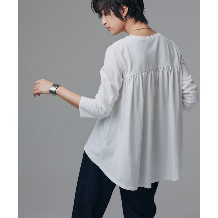 GIZAコットンバックギャザーTシャツ Tシャツ GIZAコットン | Pierrot | 詳細画像17 