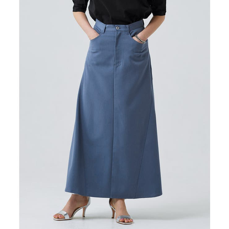 切り替えフレアロングスカート スカート ロング[品番：PRTW0003919