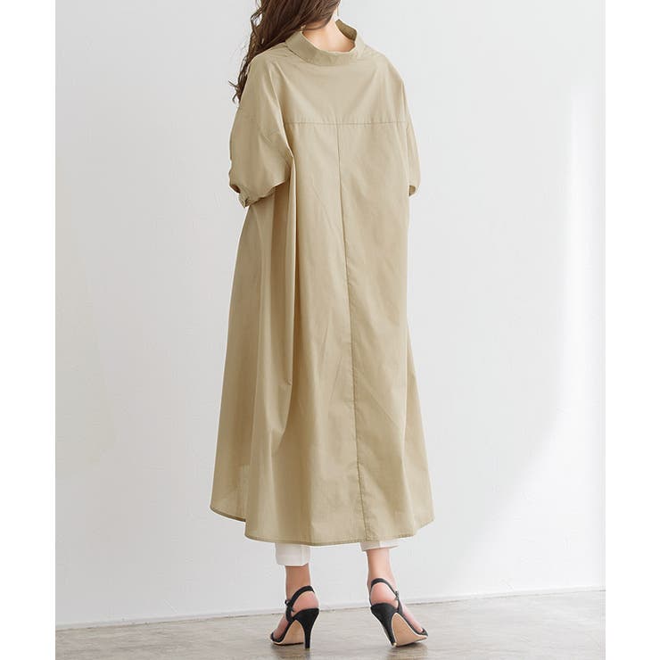 極美品✨スタイリスト ロングシャツワンピース Aライン ライトベージュ 極美品✨スタイリスト ロングシャツワンピース Aライン ライト