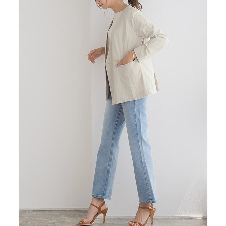 コットンノーカラーダブルジャケット ジャケット テーラードジャケット | Pierrot | 詳細画像6 